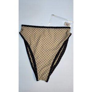 SAME Los Angeles Bottom Swim  Womens High Rise 90s Medium Polka Dots White